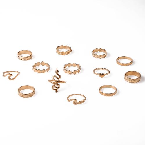 Zinc Alloy Ring Set, plated, 13 pieces & for woman [