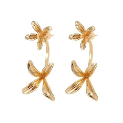 Brass Earring Stud Component, Flower, DIY 