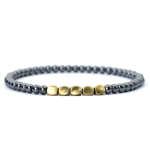 Edelstein Armbänder, Naturstein, mit Messing, rund, goldfarben plattiert, Modeschmuck & verschiedenen Materialien für die Wahl & unisex, keine, 4mm, Länge:ca. 18 cm, verkauft von PC