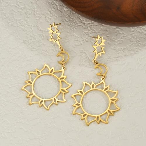 Stainless Steel Drop Earring, 304 Stainless Steel, fashion jewelry & for woman, golden 