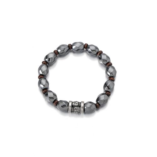 Pulsera de Hematite No Magnético, Hematita no magnética, con acero inoxidable 304, Joyería & para hombre, longitud:aproximado 18 cm, Vendido por Sarta[