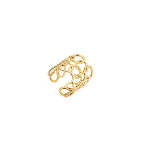 Edelstahl Fingerring, 304 Edelstahl, Modeschmuck & für Frau, Goldfarbe, verkauft von PC