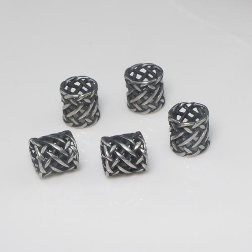 Stainless Steel Large Hole Beads, 304 Stainless Steel, Column, DIY, original color Approx 8mm 