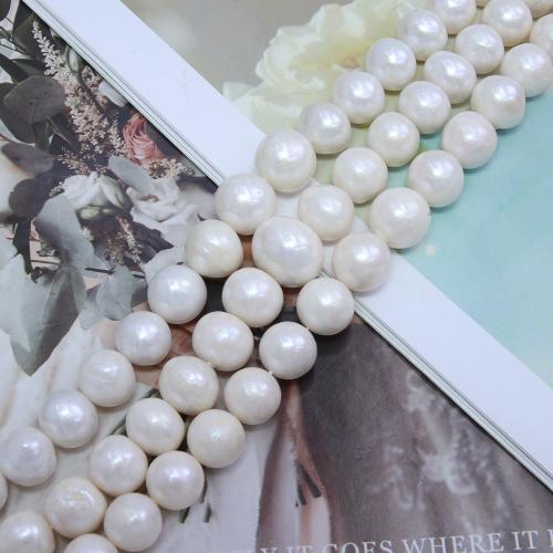 Natural Freshwater Pearl Loose Beads, Slightly Round, fashion jewelry & DIY, white, Length about 10-11mm Approx 38 cm [