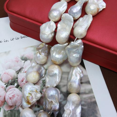 Baroque Cultured Freshwater Pearl Beads, fashion jewelry & DIY, white, Length about 15-16mm Approx 38 cm 