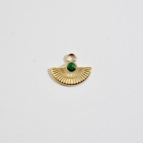 Edelstahl Anhänger, 304 Edelstahl, mit Naturstein, Fach, Vakuum-Ionen-Beschichtung, DIY & verschiedenen Materialien für die Wahl, keine, 15x12mm, verkauft von PC