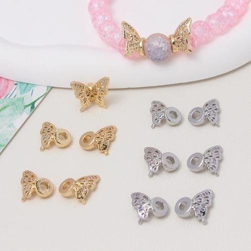 Cubic Zirconia Micro Pave Brass Beads, Butterfly, plated, DIY & micro pave cubic zirconia 