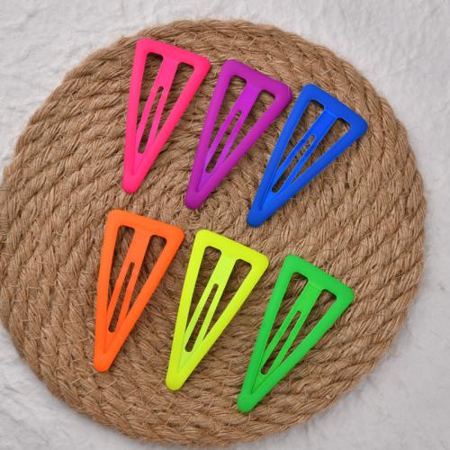 Clips del Pelo, aleación de zinc, Triángulo, Chica & esmalte & hueco, más colores para la opción, 66x33mm, Vendido por UD