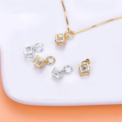 Cubic Zirconia Sterling Silver Pendants, 925 Sterling Silver, DIY & micro pave cubic zirconia 