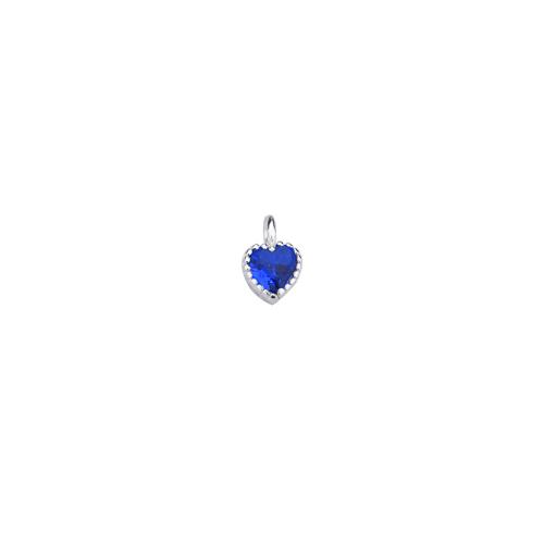 Cubic Zirconia Sterling Silver Pendants, 925 Sterling Silver, Heart, DIY & micro pave cubic zirconia 