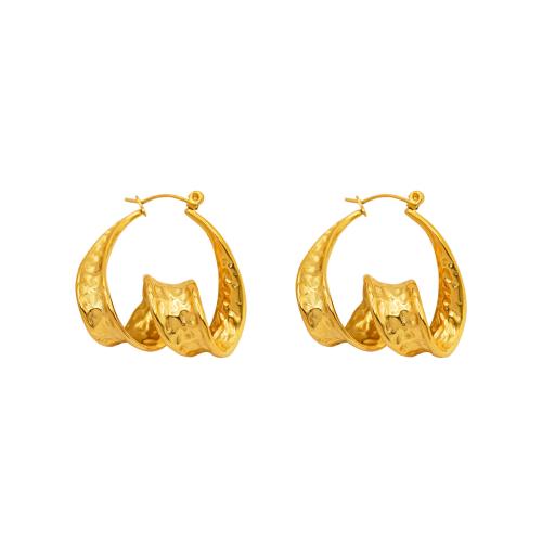 Stainless Steel Leverback Earring, 304 Stainless Steel, 18K gold plated, fashion jewelry & for woman, golden 