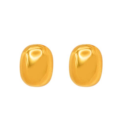 Edelstahl Stud Ohrring, 304 Edelstahl, 18K vergoldet, Modeschmuck & für Frau, goldfarben, 15x12mm, verkauft von Paar