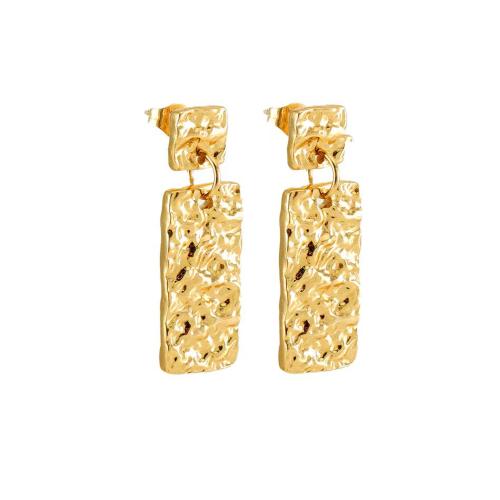 Stainless Steel Drop Earring, 304 Stainless Steel, 18K gold plated, fashion jewelry & for woman, golden 