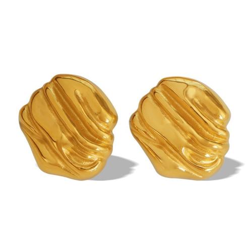 Edelstahl Stud Ohrring, 304 Edelstahl, 18K vergoldet, Modeschmuck & für Frau, goldfarben, 22x23mm, verkauft von Paar