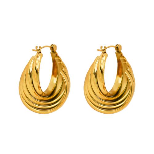 Stainless Steel Leverback Earring, 304 Stainless Steel, 18K gold plated, fashion jewelry & for woman, golden 