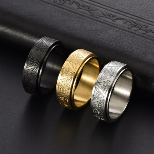 Edelstahl Fingerring, 304 Edelstahl, Vakuum-Ionen-Beschichtung, Modeschmuck & verschiedene Größen vorhanden & für den Menschen, keine, width 8mm, verkauft von PC