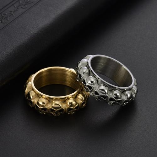 Edelstahl Fingerring, 304 Edelstahl, Schädel, poliert, Modeschmuck & verschiedene Größen vorhanden & für den Menschen, keine, width 9mm, verkauft von PC