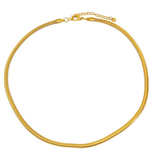 Stainless Steel Chain Necklace, 304 Stainless Steel, with 5cm extender chain, Vacuum Ion Plating, fashion jewelry & for woman, golden Approx 42 cm 