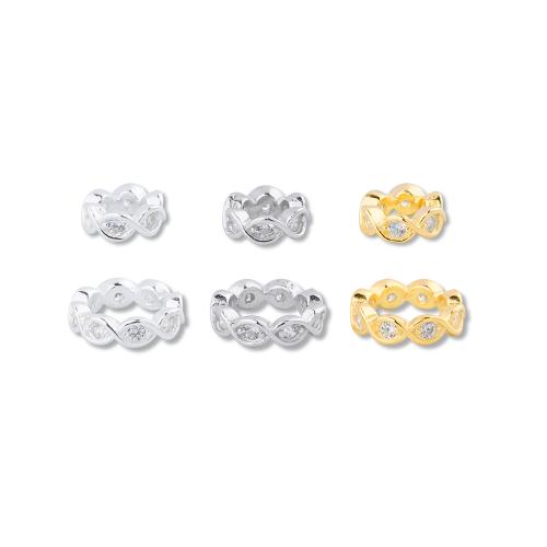 Sterling Silver Spacer Beads, 925 Sterling Silver, DIY & micro pave cubic zirconia 