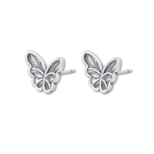 Sterling Silver Stud Earring, argent sterling 925, pour femme, couleur originale, Vendu par paire