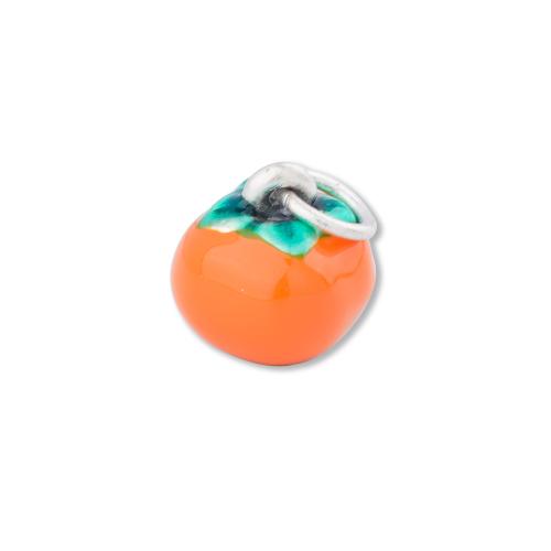 Sterling Silver Pendants, 925 Sterling Silver, DIY & epoxy gel, orange 