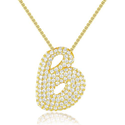 Collier en laiton cubique Zircon Micro Pave, avec 5cm chaînes de rallonge, Placage, styles différents pour le choix & pavé de micro zircon & pour femme, doré cm, Vendu par PC