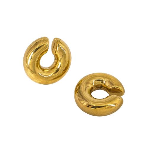 Edelstahl-Ohrclips, 304 Edelstahl, 18K vergoldet, Modeschmuck & für Frau, goldfarben, 30mm, verkauft von Paar