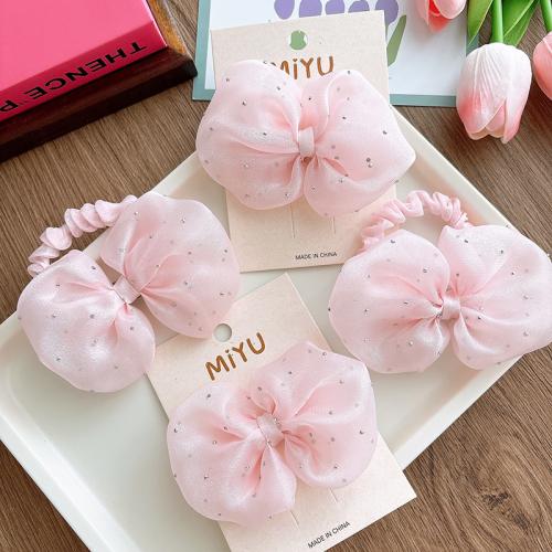 Children Hair Jewelry Set, Cloth, handmade, Girl Hair clip :5cm, bow :10cm. [