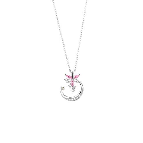 Zircon cubique Micro Pave collier en argent sterling, argent sterling 925, avec 5CM chaînes de rallonge, pavé de micro zircon & pour femme, couleur platine Environ 40 cm, Vendu par PC[