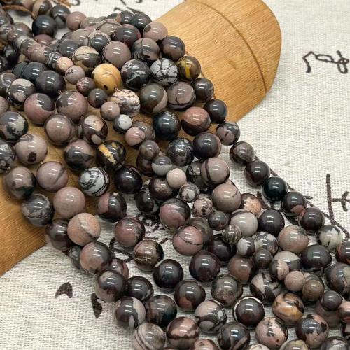 Single Gemstone Beads, Natural Stone, Round, polished, fashion jewelry & DIY mixed colors Approx 35-40 cm 