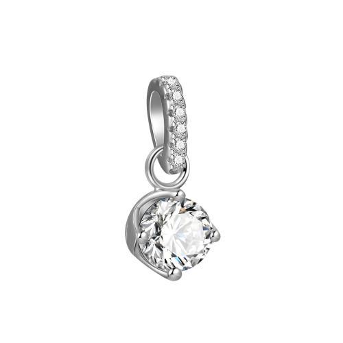 Cubic Zirconia Sterling Silver Pendants, 925 Sterling Silver, DIY & micro pave cubic zirconia 