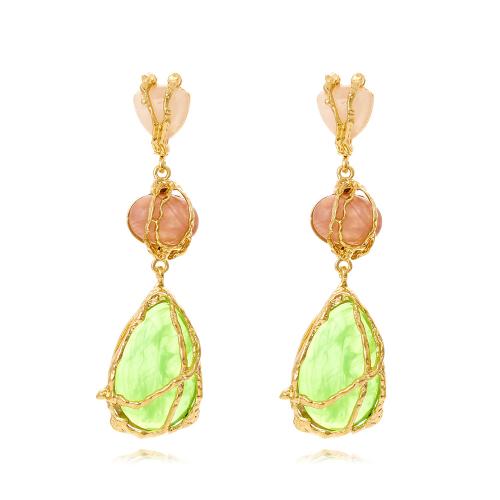 Resin Zinc Alloy Earring, with Resin, plated, fashion jewelry 