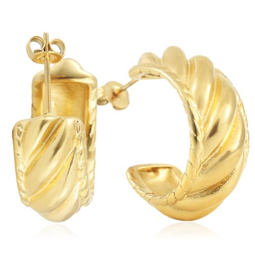 Boucles d'oreilles en acier titane, Placage, pour femme, doré Vendu par paire