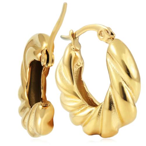 Boucles d'oreilles en acier titane, Placage, pour femme, doré Vendu par paire