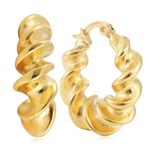 Boucles d'oreilles en acier titane, Placage, pour femme, doré Vendu par paire