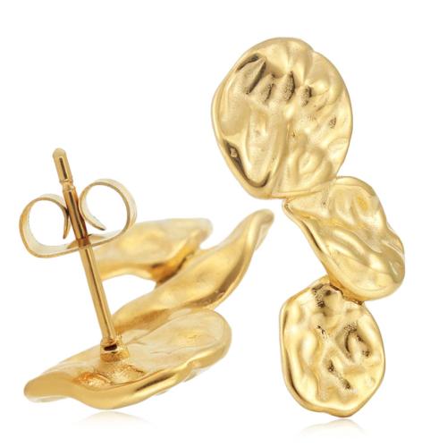 Boucles d'oreilles en acier titane, Placage, pour femme, doré Vendu par paire