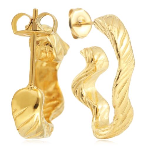 Boucles d'oreilles en acier titane, Placage, pour femme, doré Vendu par paire