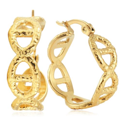 Boucles d'oreilles en acier titane, Placage, pour femme, doré Vendu par paire