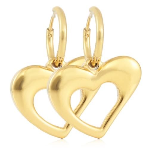 Boucles d'oreilles en acier titane, Placage, pour femme, doré Vendu par paire