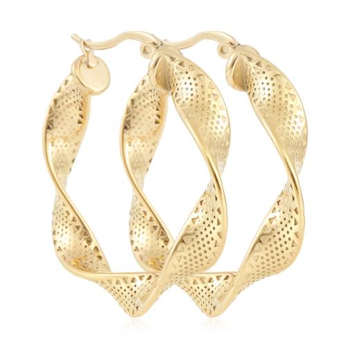 Boucles d'oreilles en acier titane, Placage, pour femme, doré Vendu par paire