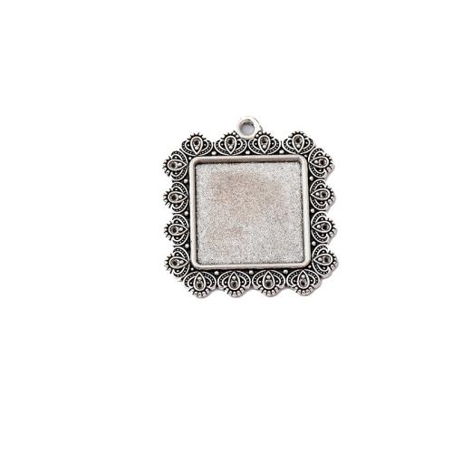 Zinc Alloy Pendant Cabochon Setting, plated, DIY [