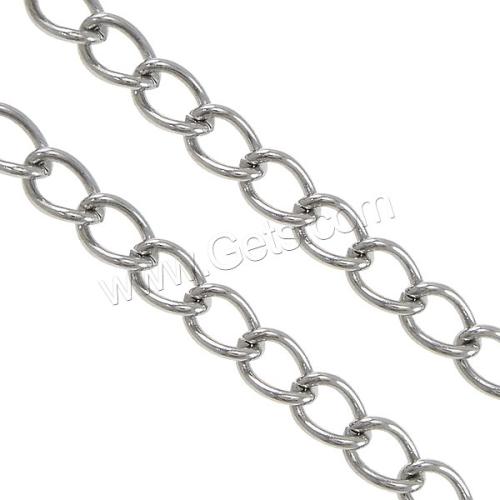 Stainless Steel Oval Chain, twist oval chain, original color 