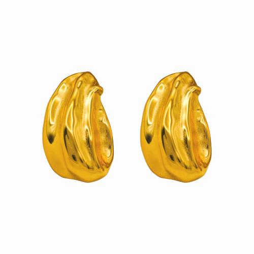 Edelstahl Stud Ohrring, 304 Edelstahl, Tropfen, 18K vergoldet, Modeschmuck & für Frau, goldfarben, 29x18mm, verkauft von Paar