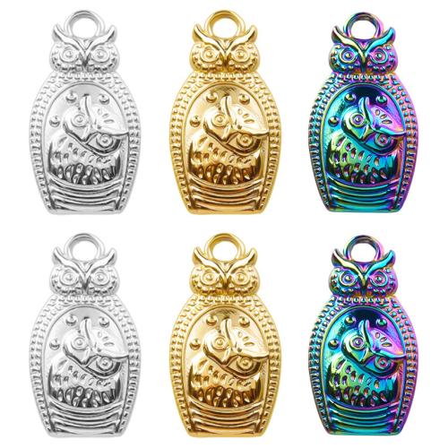 Stainless Steel Animal Pendants, 304 Stainless Steel, Owl, Vacuum Ion Plating, fashion jewelry & DIY [