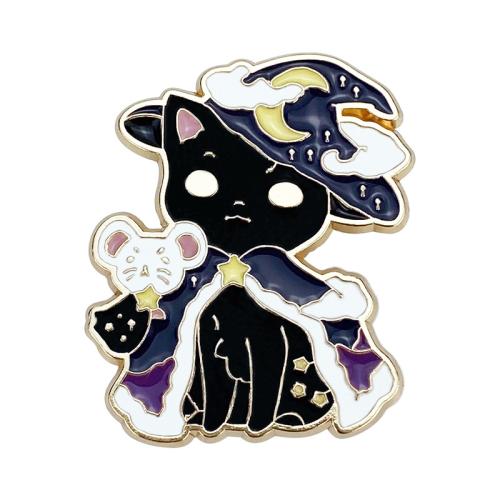 Zinc Alloy Jewelry Brooch, Cat, stoving varnish, Unisex 