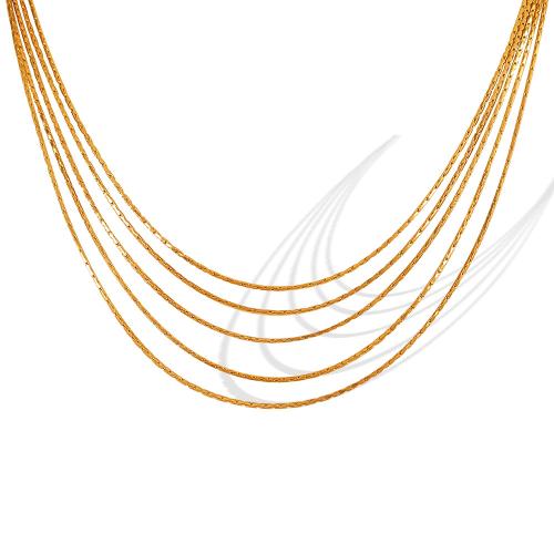 Collar de la joyería de titanio, Partículas de acero, chapado, multicapa, dorado, Vendido por UD