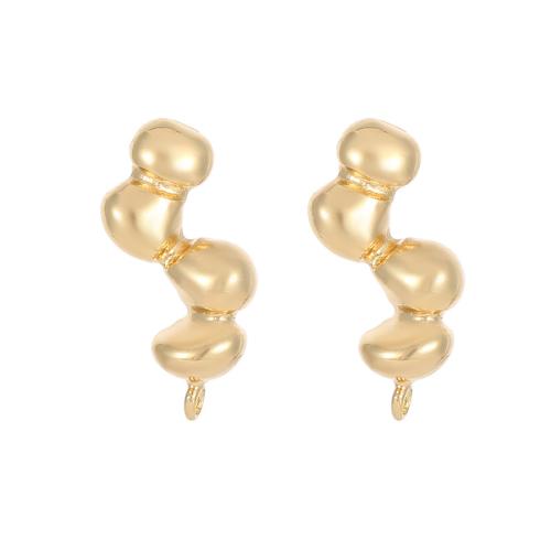 Brass Earring Stud Component, plated, DIY golden 