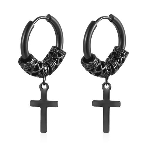 Huggie Hoop Drop Earring, 304 Stainless Steel, Vacuum Ion Plating, fashion jewelry & for woman 