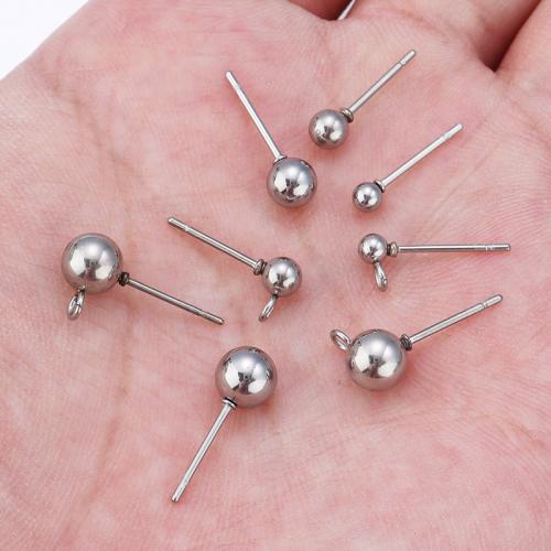 Stainless Steel Earring Stud Component, 304 Stainless Steel, silver color plated, DIY 