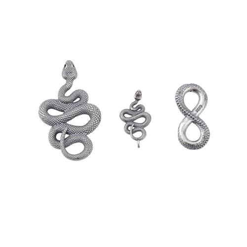 Sterling Silver Pendants, 925 Sterling Silver, Snake, DIY original color 